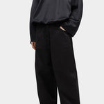 Cordera - Satin Curved Pants - Black -  Bottoms - YUCCA, Artistic clothing for women,cherry creek boutiques.
