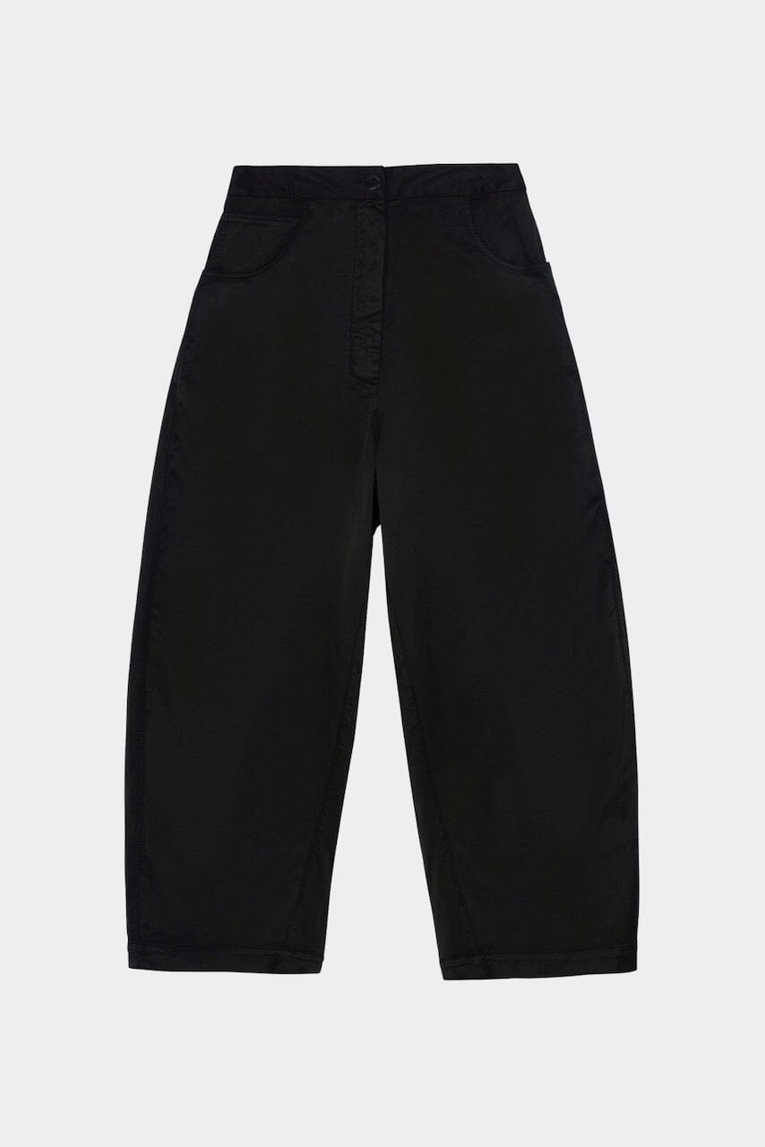 Cordera - Satin Curved Pants - Black -  Bottoms - YUCCA, Artistic clothing for women,cherry creek boutiques.