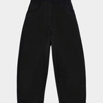 Cordera - Satin Curved Pants - Black -  Bottoms - YUCCA, Artistic clothing for women,cherry creek boutiques.