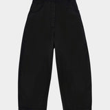 Cordera - Satin Curved Pants - Black -  Bottoms - YUCCA, Artistic clothing for women,cherry creek boutiques.