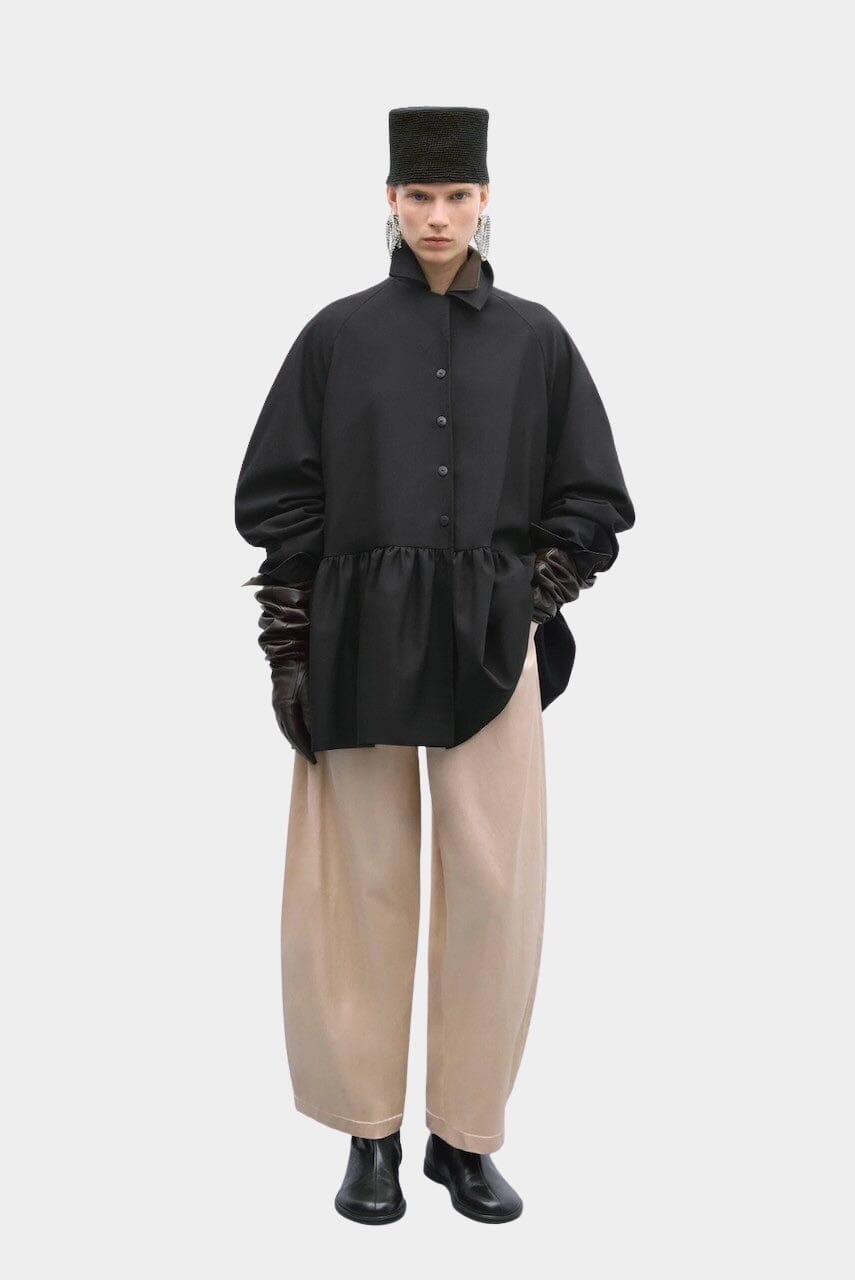 CCordera - Satin Curved Pants - Peach - Pants - YUCCA, Artistic clothing for women,  fashion for women over 50.