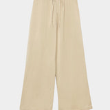 Cordera - Satin Drawstring Pants - Champagne - Pants - YUCCA, chic outfits for women, women’s clothing store Denver.