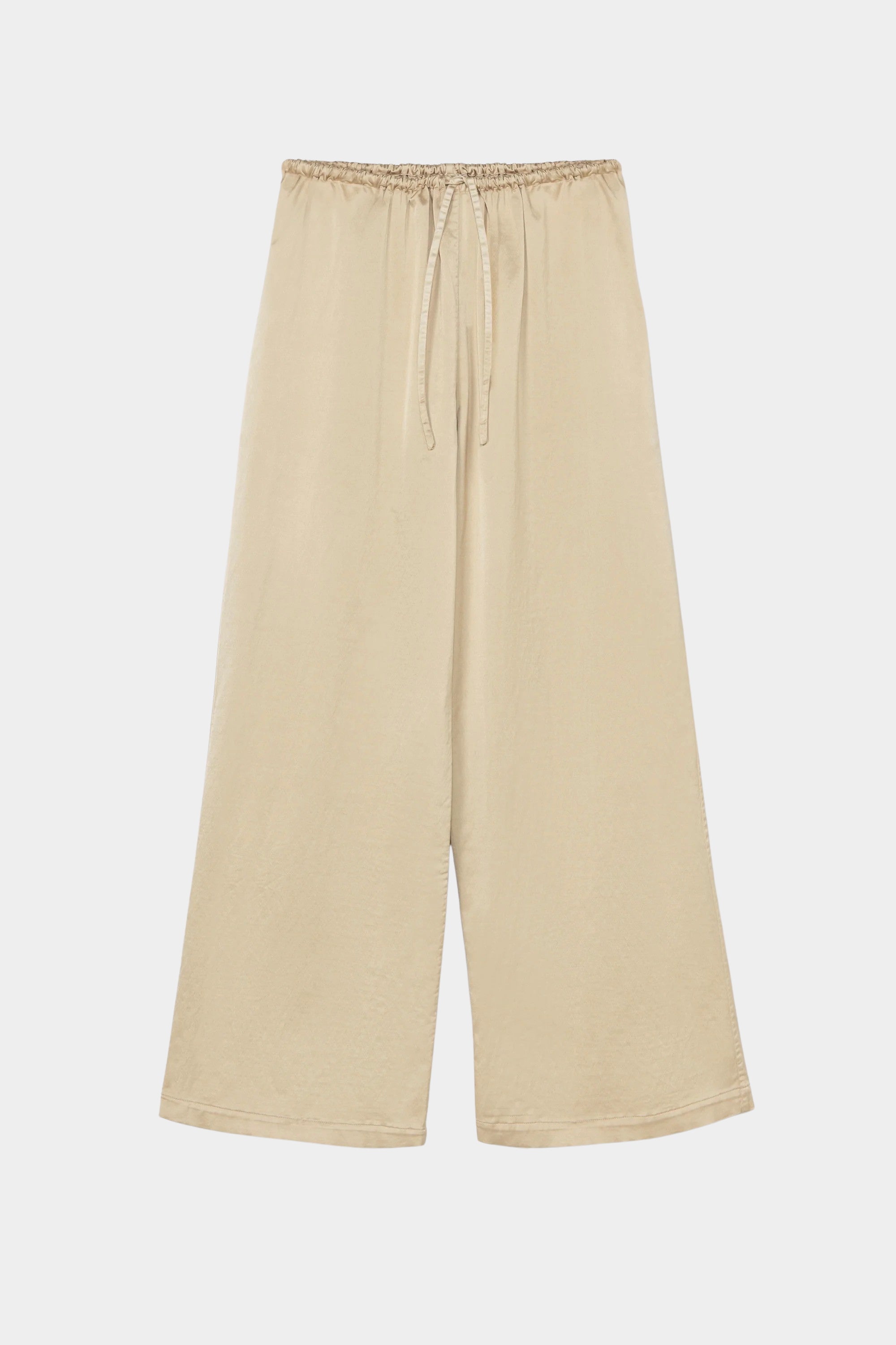 Cordera - Satin Drawstring Pants - Champagne - Pants - YUCCA, chic outfits for women, women’s clothing store Denver.