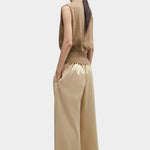 Cordera - Satin Drawstring Pants - Champagne - Pants - YUCCA, chic outfits for women, women’s clothing store Denver.