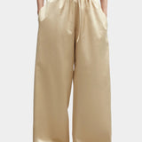 Cordera - Satin Drawstring Pants - Champagne - Pants - YUCCA, chic outfits for women, women’s clothing store Denver.