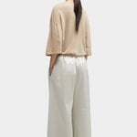 CORDERA - Satin Drawstring Pants, Perla - YUCCA - Pants