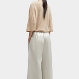 CORDERA - Satin Drawstring Pants, Perla - YUCCA - Pants