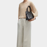CORDERA - Satin Drawstring Pants, Perla - YUCCA - Pants