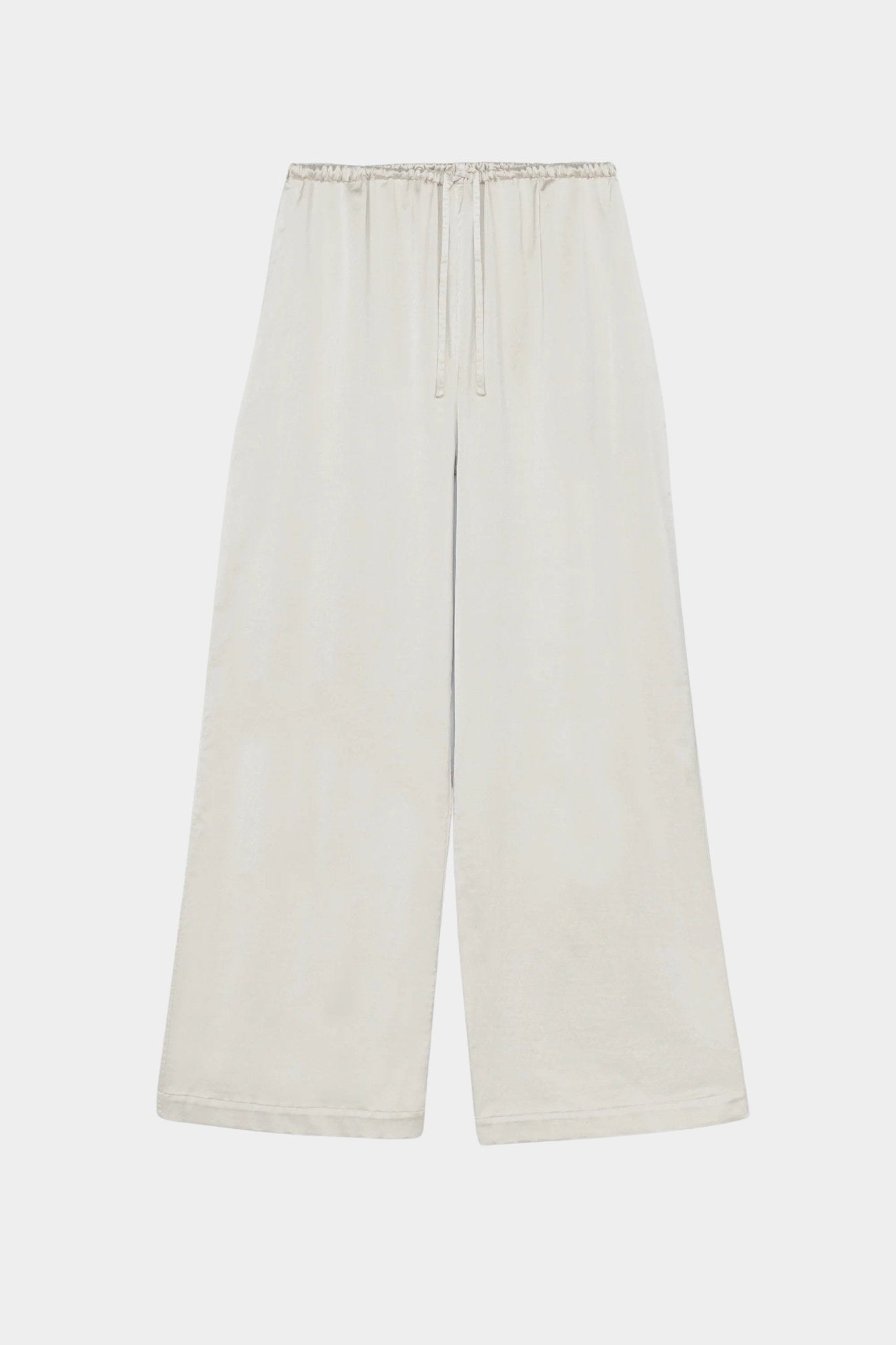 CORDERA - Satin Drawstring Pants, Perla - YUCCA - Pants