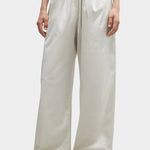 CORDERA - Satin Drawstring Pants, Perla - YUCCA - Pants