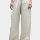 CORDERA - Satin Drawstring Pants, Perla - YUCCA - Pants