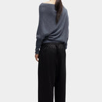 CORDERA - Satin Straight Pants, Black - YUCCA - Pants