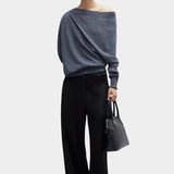 CORDERA - Satin Straight Pants, Black - YUCCA - Pants