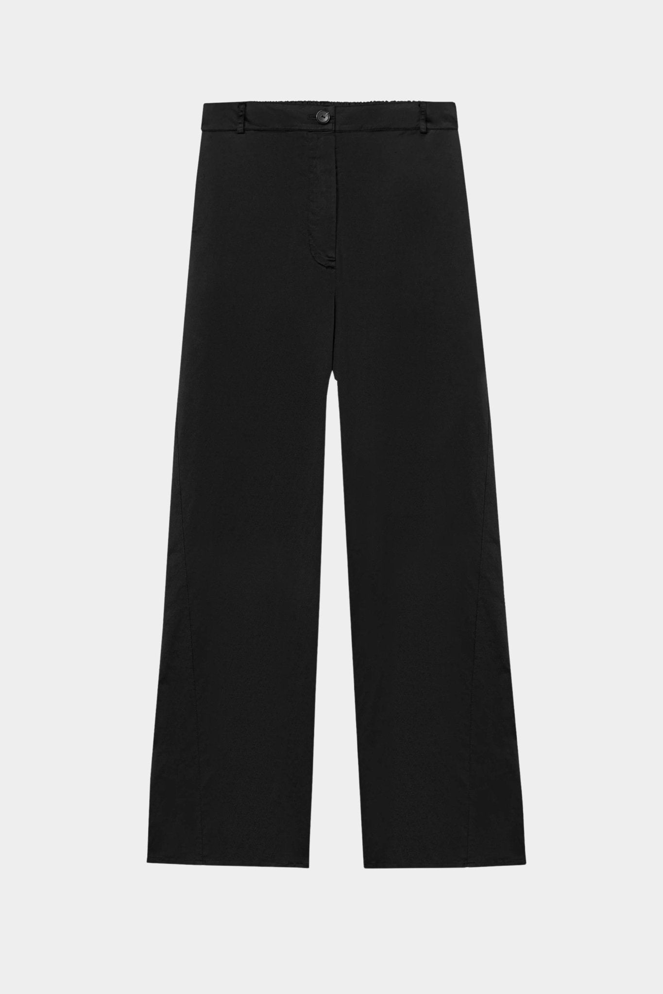 CORDERA - Satin Straight Pants, Black - YUCCA - Pants