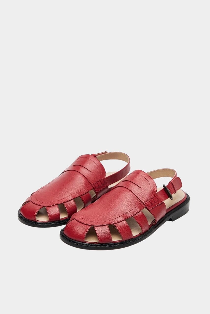 Cordera - Slingback Loafer - Red - Shoes - YUCCA, women’s clothing website, women’s elevated basics.