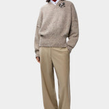 Speckled V-Neck Sweater, Piedra