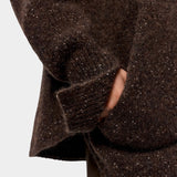 Speckled Zip Jacket, Chocolate