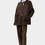 Speckled Zip Jacket, Chocolate