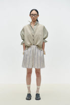 Cordera | Striped Bermuda With Lace - SHOP YUCCA Pants CORDERA - YUCCA 