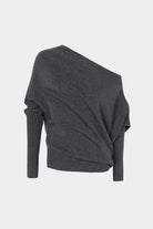 Cordera - Merino Wool Off Shoulder Sweater - Grey - Sweaters & Knitwear - YUCCA, chic clothes, women’s clothing store Denver.