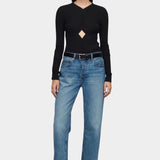 Mid Rise Ankle Jeans, Smoke Blue