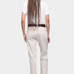DALA Calla mid rise straight ankle jeans in salt, back full length view highlighting fit through hip and leg