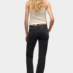 DALA Calla Straight Full Jean Hurricane mid rise black denim full front view