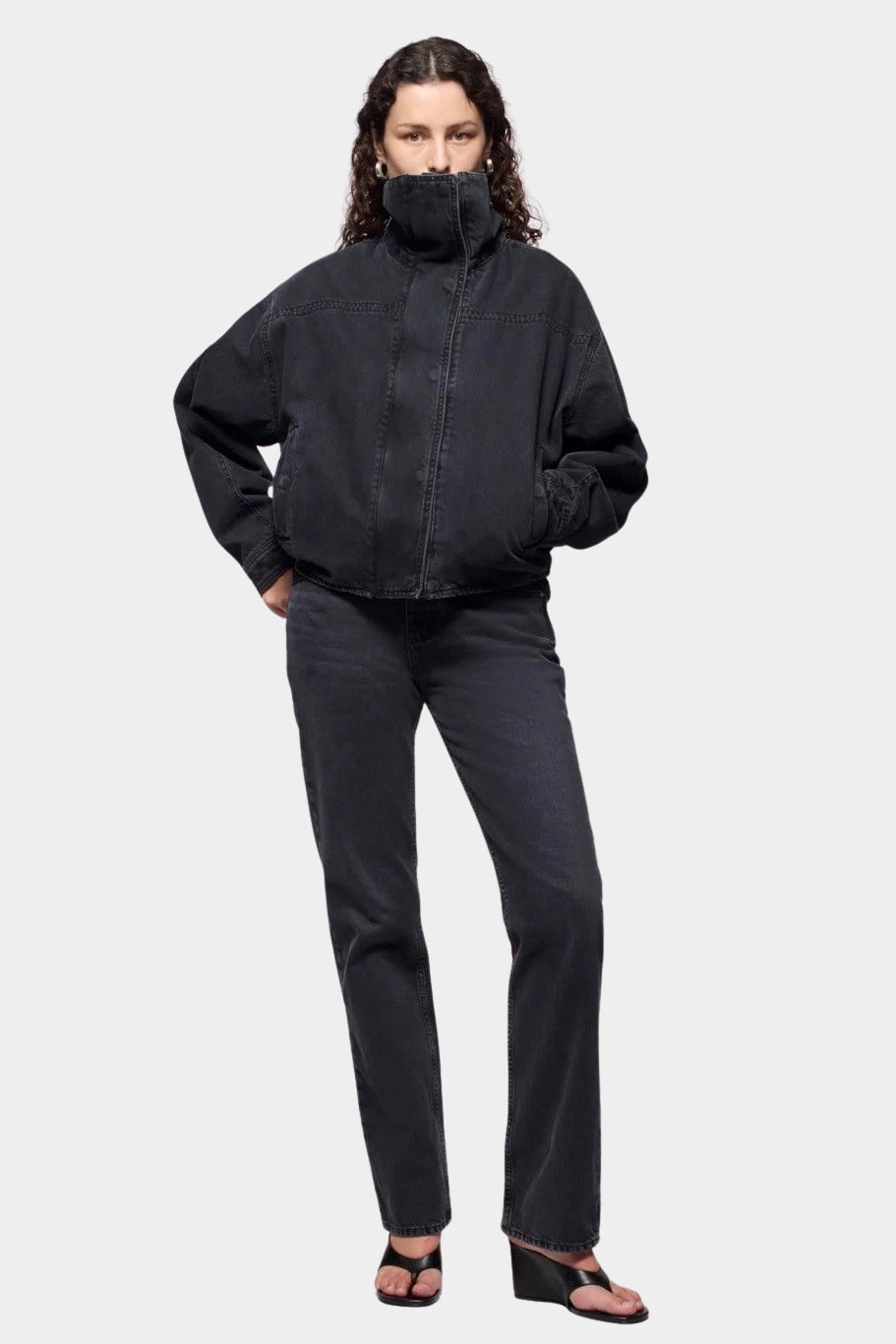 DALA Funnel Stills Jacket Hurricane relaxed fit full length front view