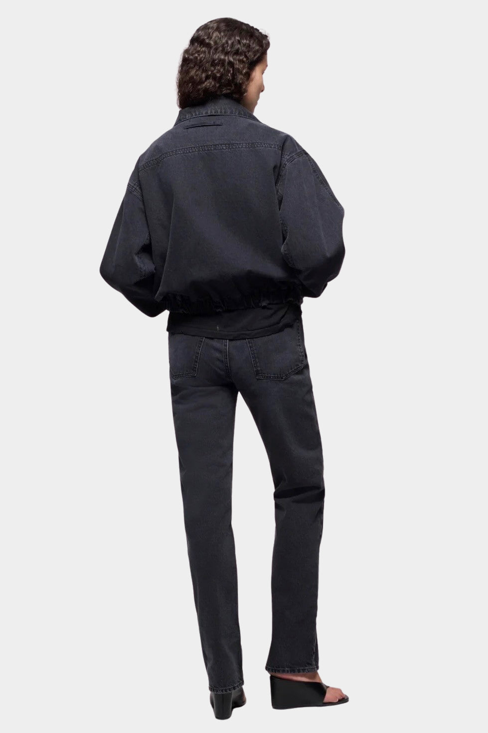 DALA Funnel Stills Jacket Hurricane oversized cropped denim back view at YUCCA Denver