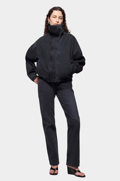 DALA Funnel Stills Jacket Hurricane black organic cotton denim front view