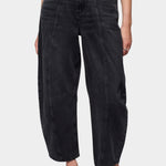 DALA Lido Ankle Jean Hurricane washed black barrel leg jeans with front seams at YUCCA Denver