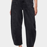 DALA Lido Ankle Jean Hurricane washed black barrel leg jeans with front seams at YUCCA Denver