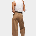 DALA Lido Ankle Jean in Oak Brown, back view showing patch pockets, curved legs and ankle length hems.
