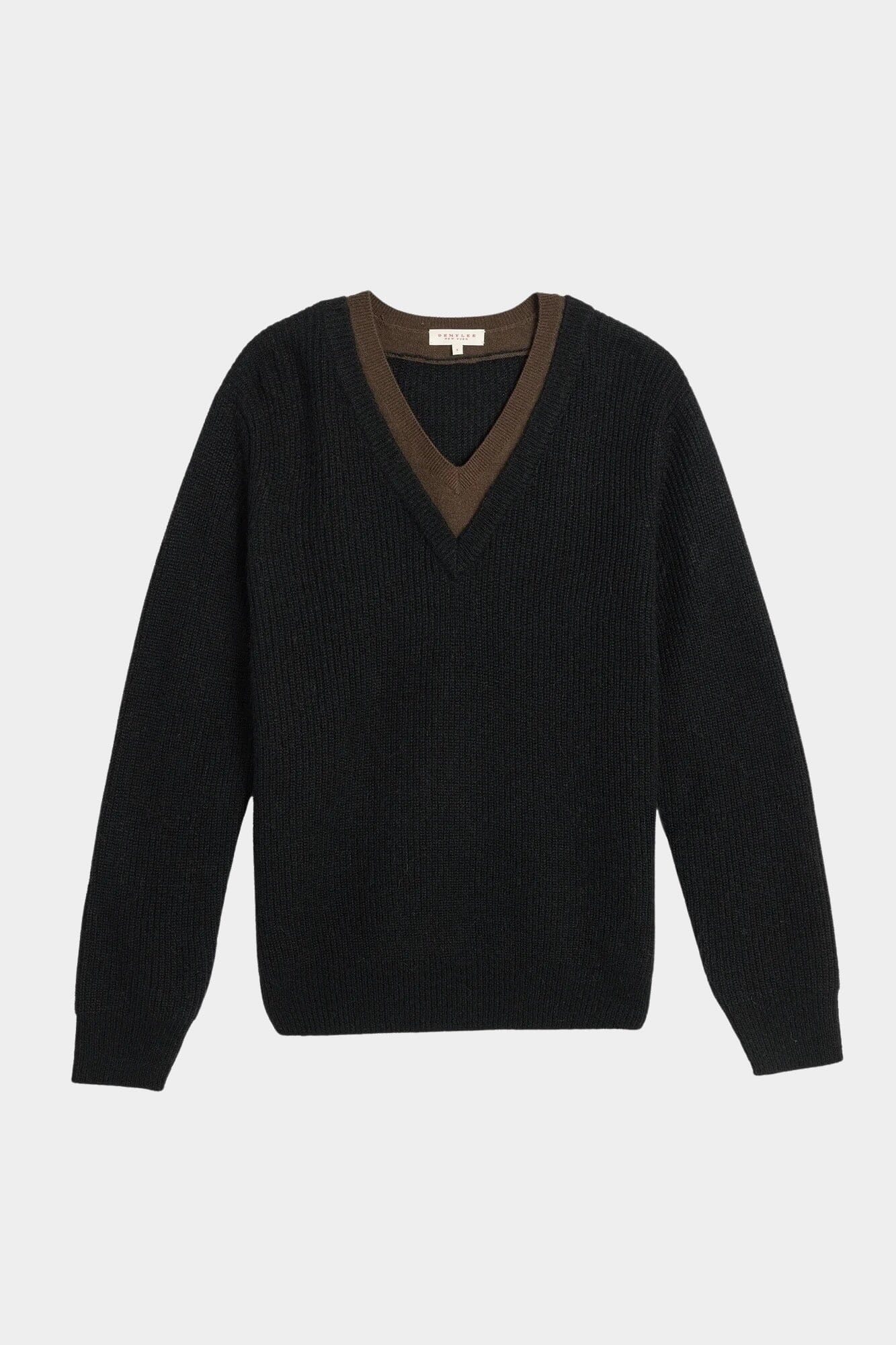 Demylee - Aurora Ultra Light Mohair Sweater - Black/Dark Brown - Knitwear - YUCCA, boutiques near me, shop local Denver.