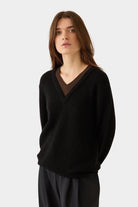 DEMYLEE - Aurora Ultra Light Mohair Sweater - Black/Dark Brown - SHOP YUCCA Knitwear DEMYLEE - YUCCA, Yucca store Denver, women’s clothing boutique near me, boutiques Denver, boutiques near me, women’s high quality knitwear.