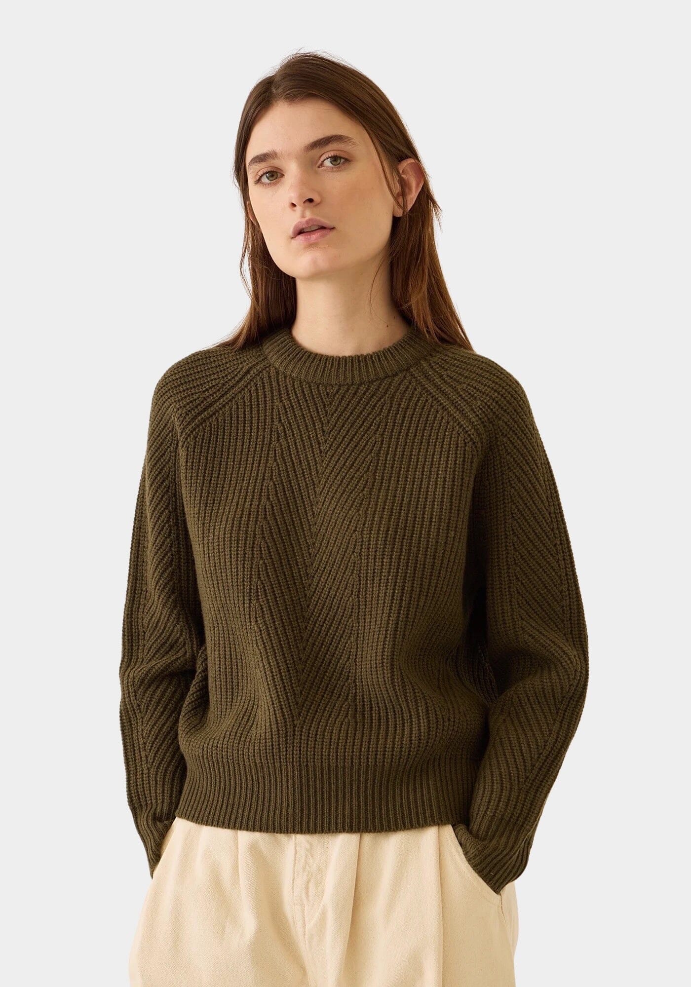 Demylee - Chelsea Lambswool Sweater - Loden - Knitwear - YUCCA, Women’s clothing store Denver, boutique stores near me.