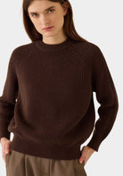 DEMYLEE | Chelsea Solid Cotton Sweater - Espresso - SHOP YUCCA - Knitwear DEMYLEE - YUCCA Yucca store Denver, women’s clothing boutique near me, high quality capsule wardrobe, boutiques near me, women’s high quality sweaters