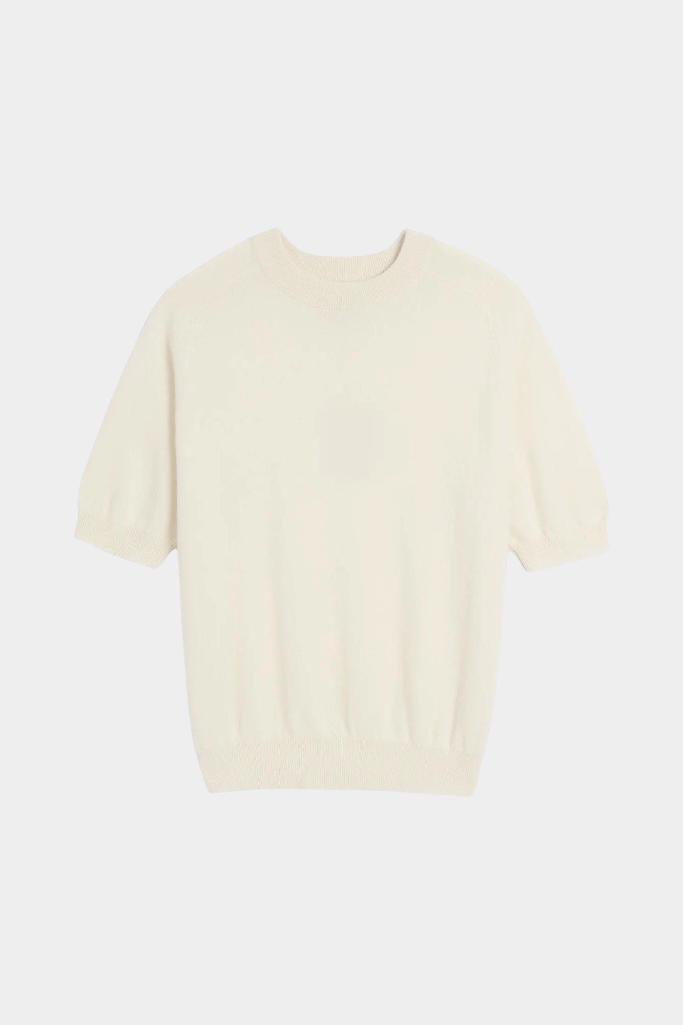 Ivory DEMYLEE Irelia cashmere top photographed flat for YUCCA, a women’s boutique in Denver
