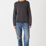 DEMYLEE Lamis Cotton Sweater Black front view styled with relaxed blue jeans at YUCCA Denver