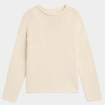 Demylee Lamis Cotton Sweater in Off White lfront product view at YUCCA Denver