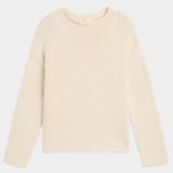 Demylee Lamis Cotton Sweater in Off White lfront product view at YUCCA Denver