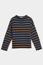 Demylee | Lamis Stripe Cotton Sweater In Navy/Mocha - SHOP YUCCA Sweater DEMYLEE - YUCCA Yucca store Denver, women’s clothing boutique near me, high quality capsule wardrobe, boutiques near me, women’s high quality sweaters