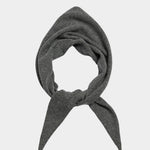 DEMYLEE Nessa Small Cashmere Scarf Dark Heather Grey tied product view at YUCCA Denver