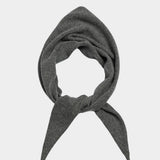 DEMYLEE Nessa Small Cashmere Scarf Dark Heather Grey tied product view at YUCCA Denver