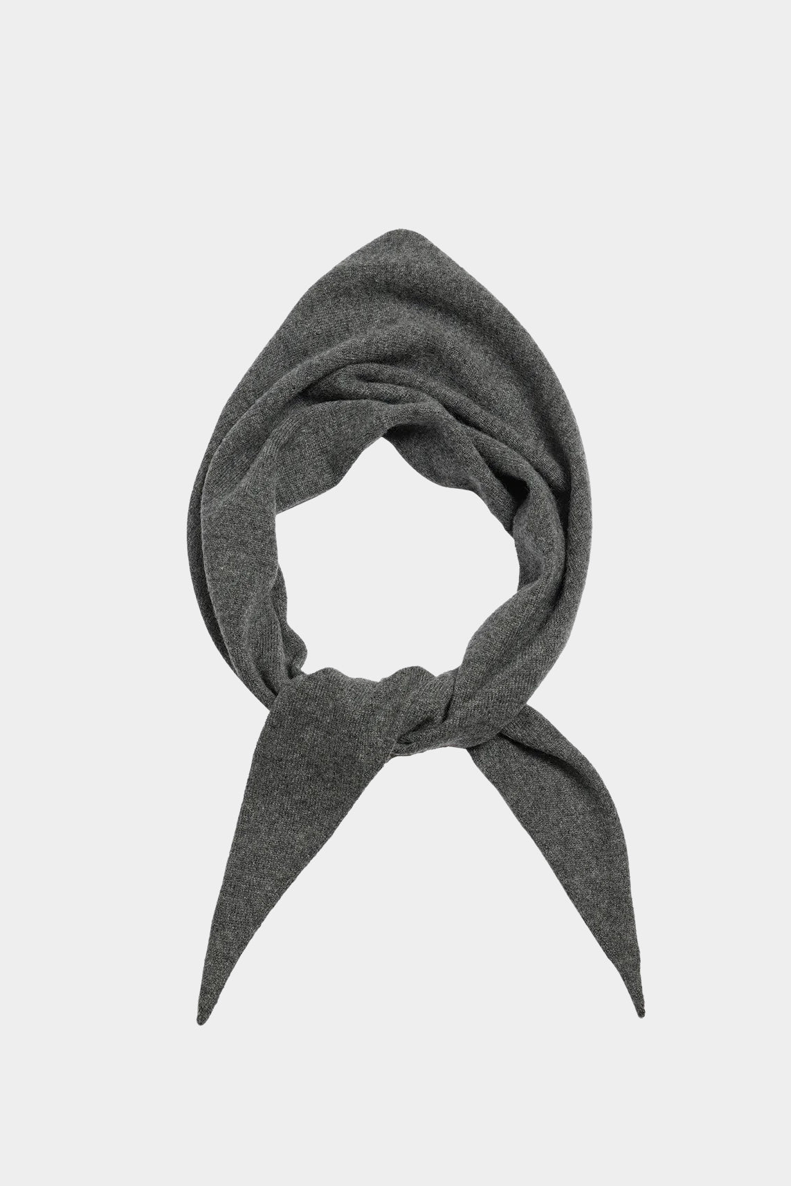 DEMYLEE Nessa Small Cashmere Scarf Dark Heather Grey tied product view at YUCCA Denver