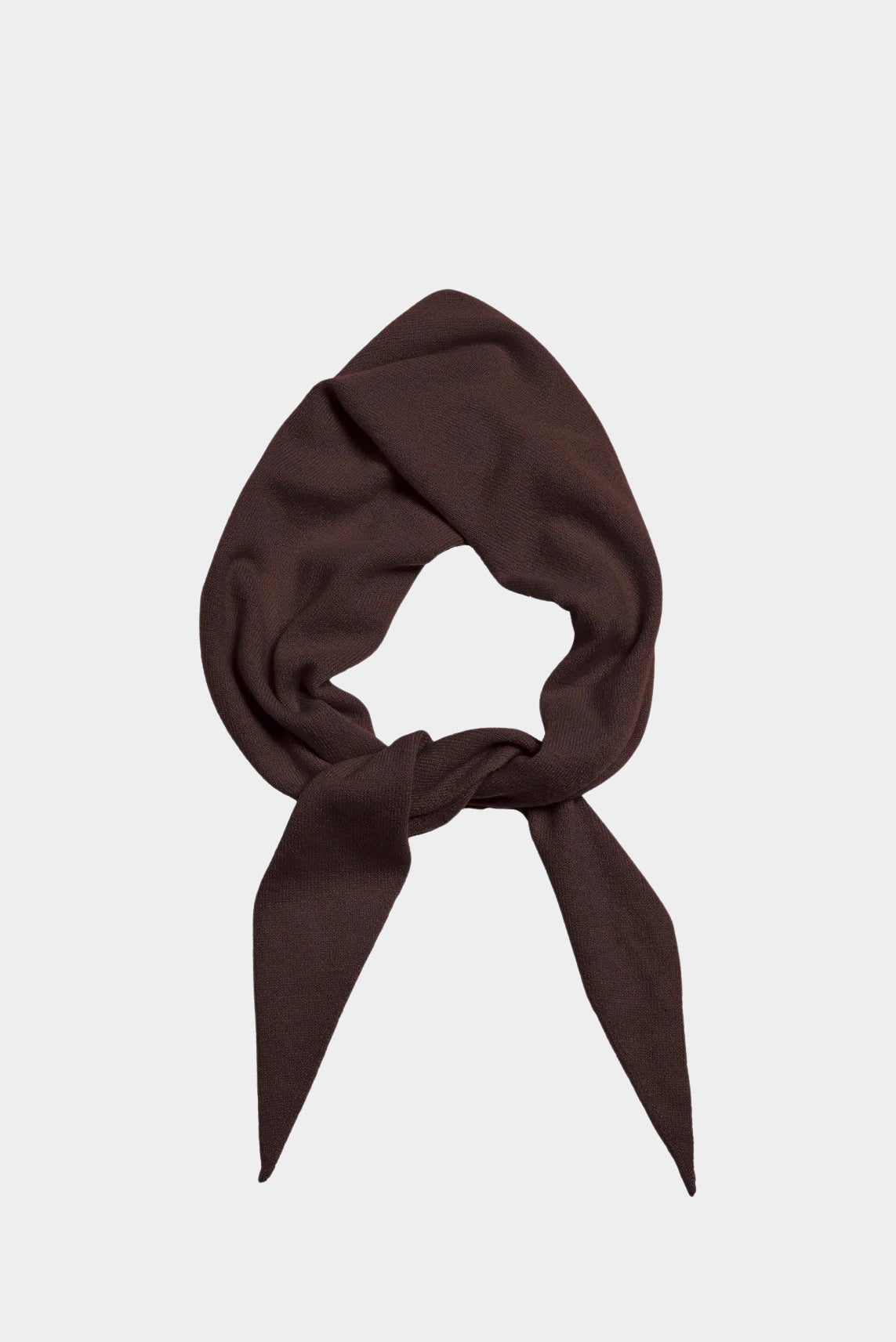 DEMYLEE Nessa Small Cashmere Scarf Espresso tied product view at YUCCA Denver