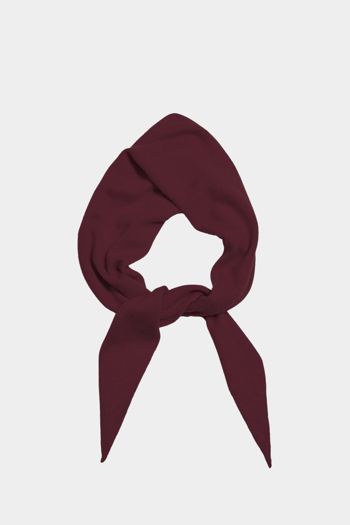 DEMYLEE Nessa Small Cashmere Scarf Garnet tied front product view at YUCCA Denver
