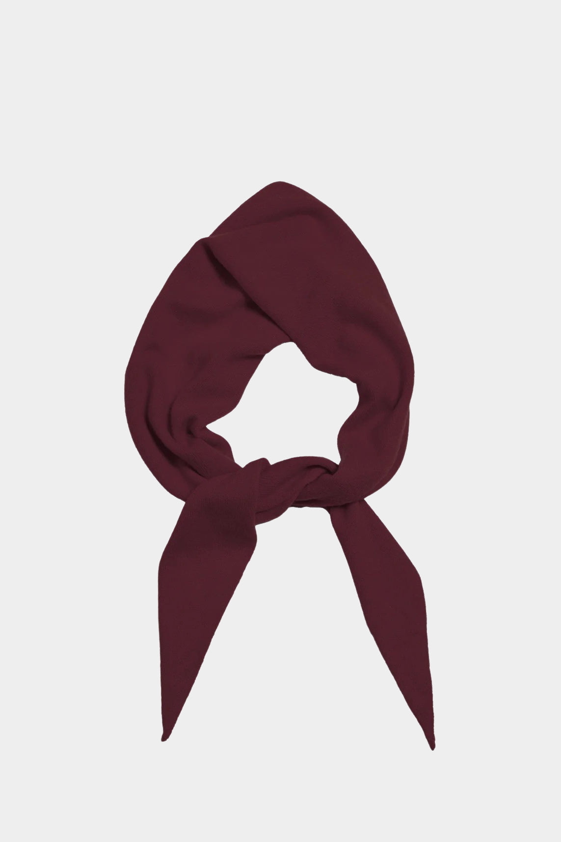 DEMYLEE Nessa Small Cashmere Scarf Garnet tied front product view at YUCCA Denver