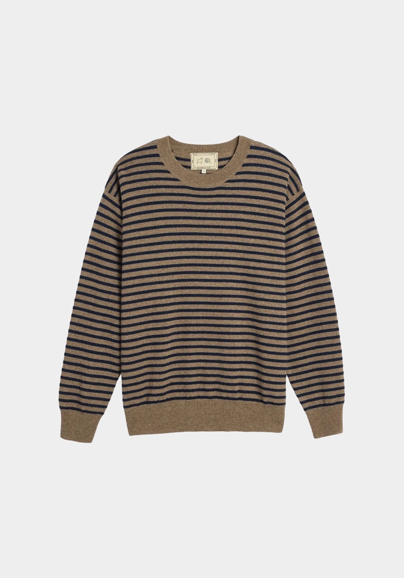 DEMYLEE | Neve Cashmere Sweater - Beige/Navy- SHOP YUCCA Knitwear DEMYLEE - YUCCA Artistic clothing for women, boutique near me, boutique stores near me, capsule wardrobe, fashion for women over 50