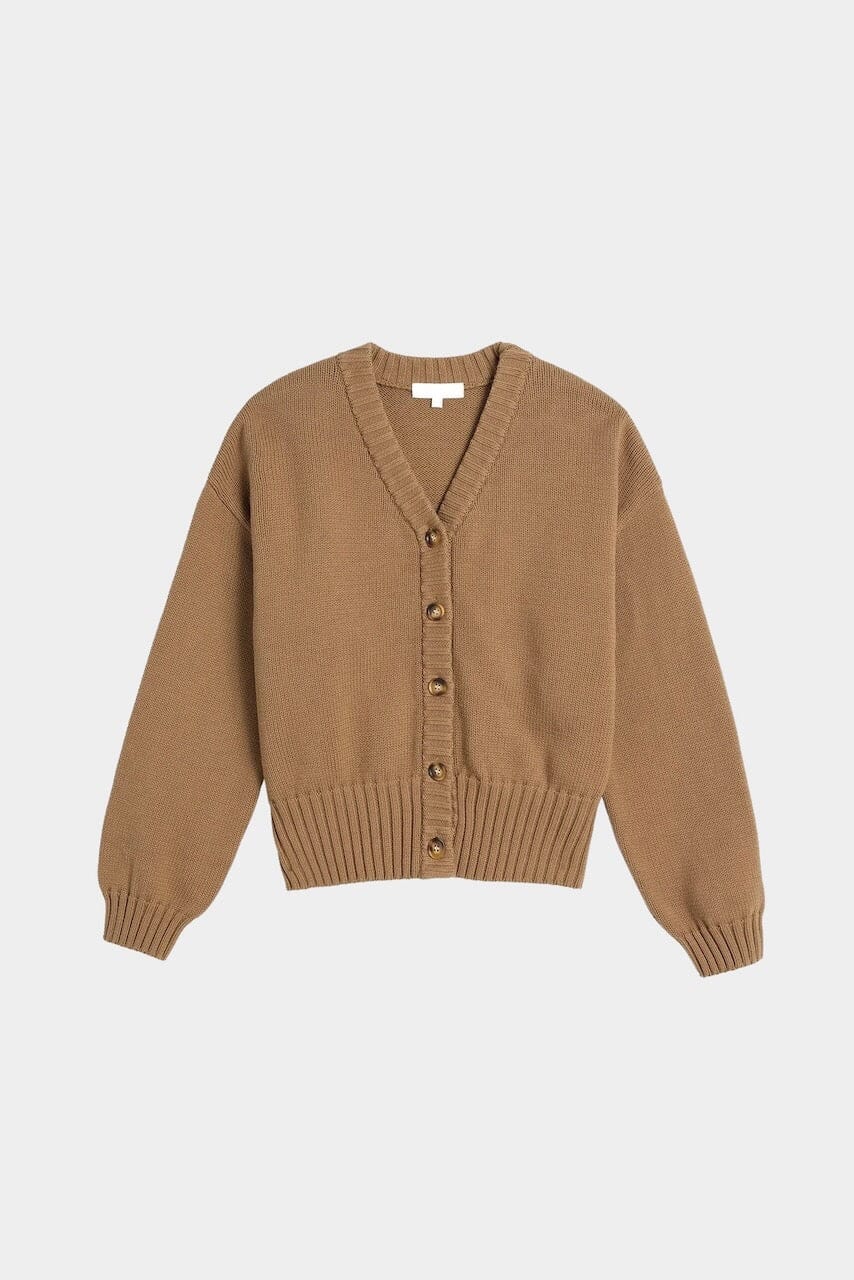 Demylee | Vivian Organic Cotton Cardigan In Toffee - SHOP YUCCA Cardigan DEMYLEE - YUCCA Yucca store Denver, women’s clothing boutique near me, high quality capsule wardrobe, boutiques near me, women’s high quality sweaters